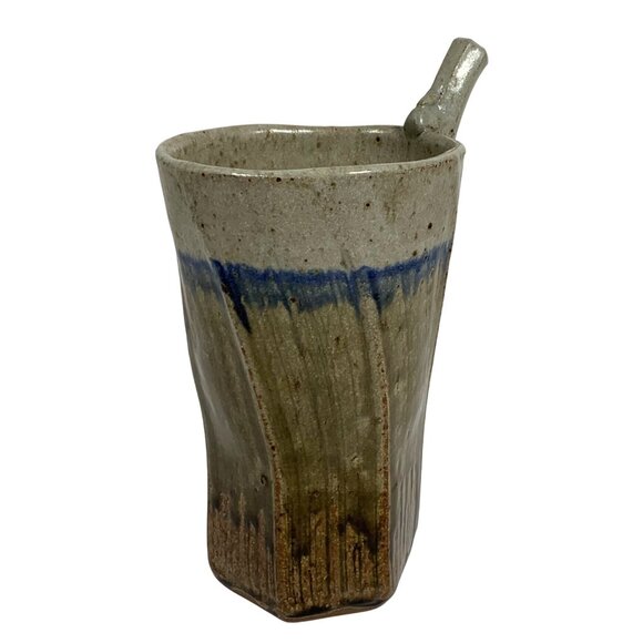 Walt Schmidt Hickory Tree Studio Art Pottery Handmade Mug Cup Built-In Straw - Picture 2 of 7